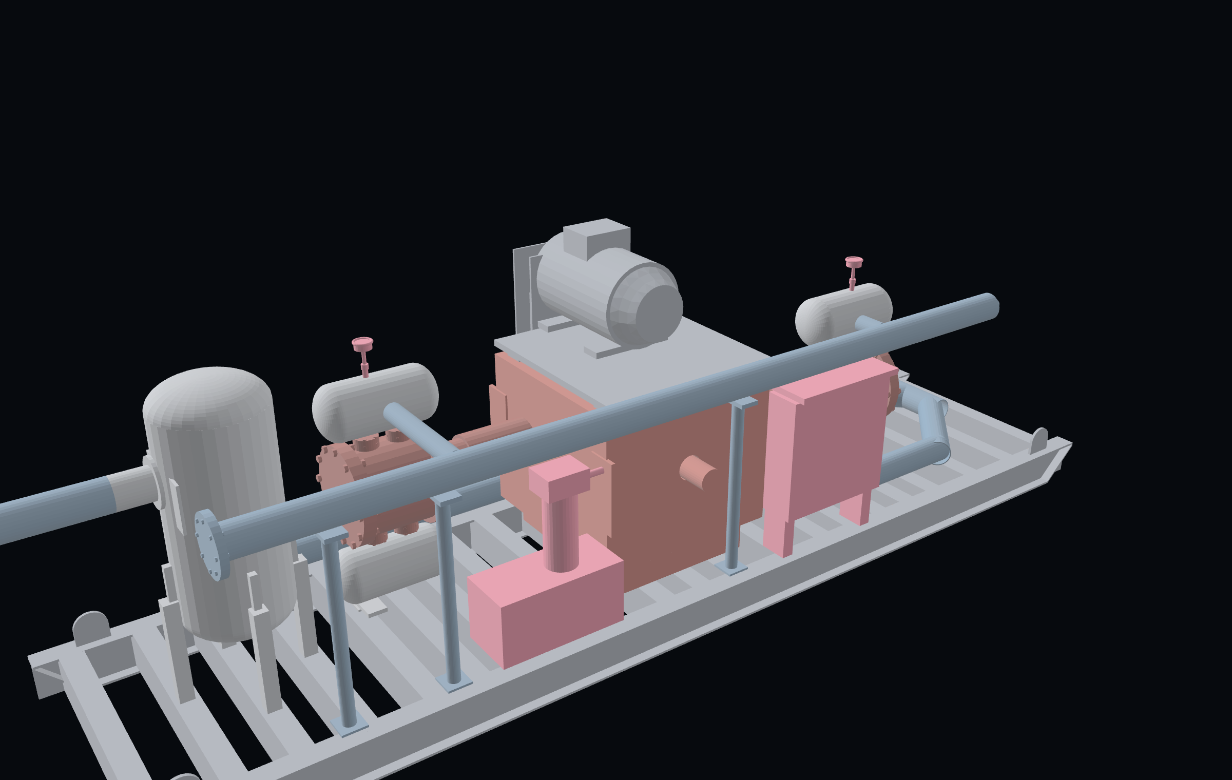 Sectioned view of the RC0700 Reciprocating Gas Compressor Skid mechanism