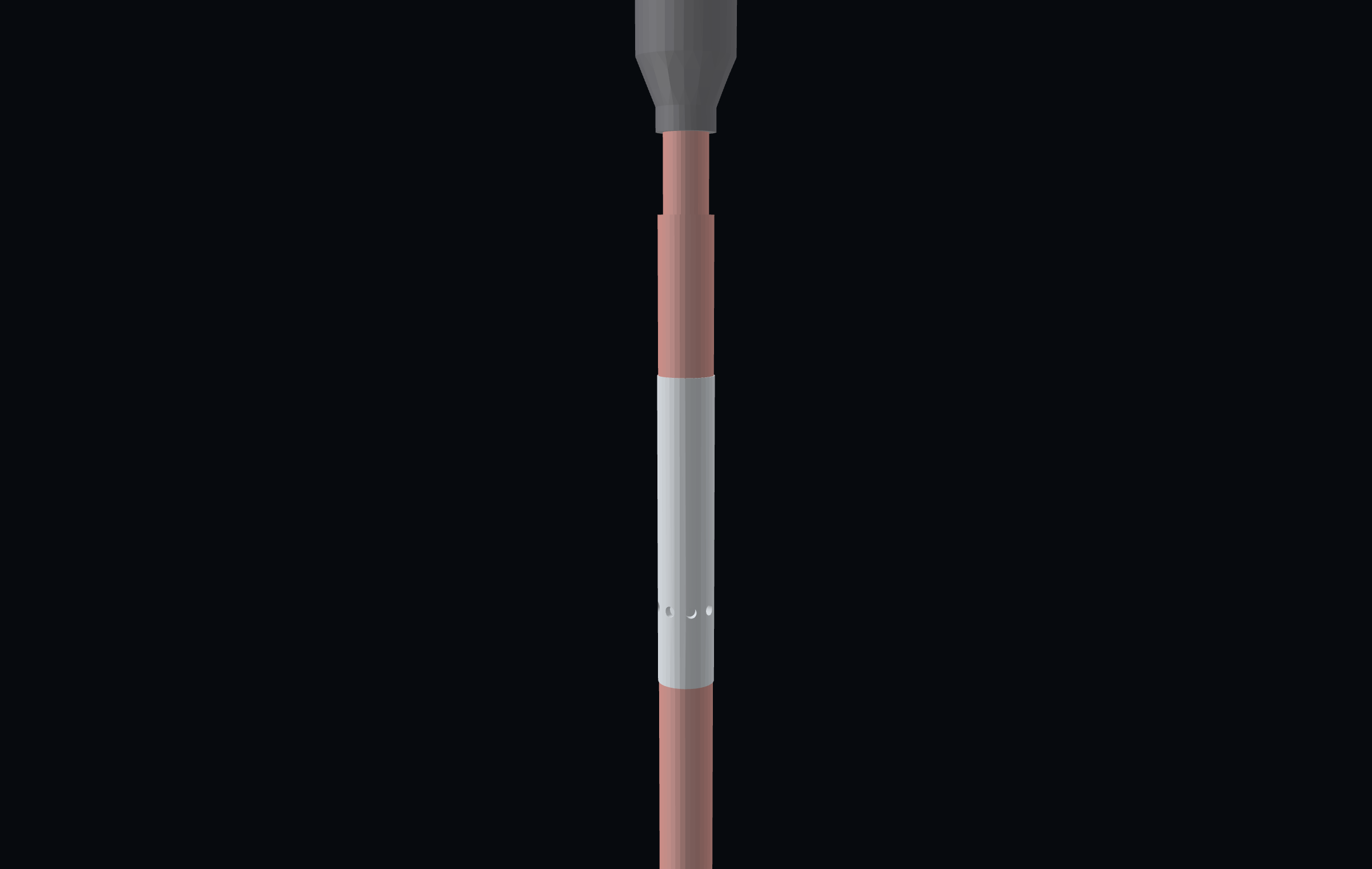 Sectioned view of the TZC1075 Triple-Zone Stacked Completion mechanism